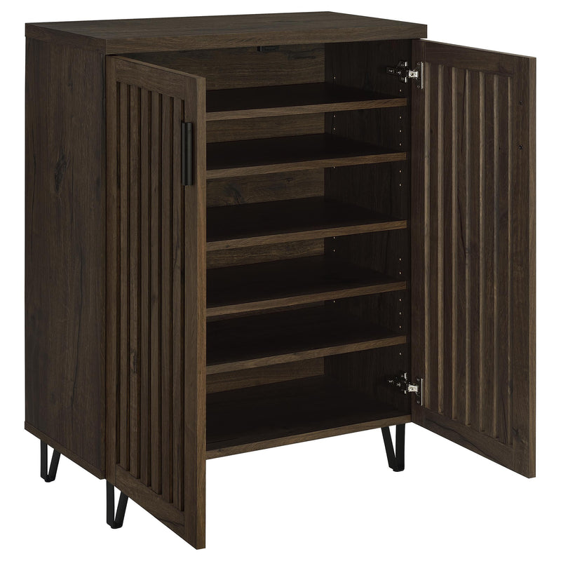 Brixton 2-door Entryway Shoe Storage Cabinets Smoked Oak - detail 3
