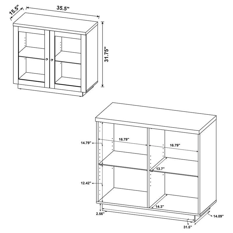 Tilbury 2-door Glass Front Accent Display Cabinet