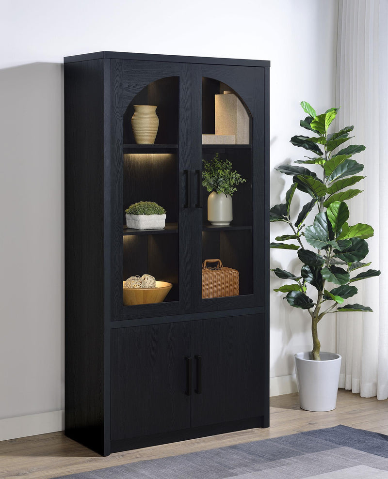 Riva 4-door Tall Accent Display Cabinet LED Lighting