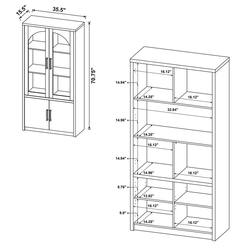 Riva 4-door Tall Accent Display Cabinet LED Lighting