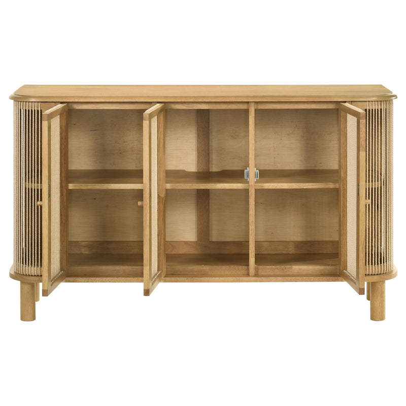 Ervine 3-Door Rope Panel Sideboard Accent Storage Cabinet Natural - detail 4