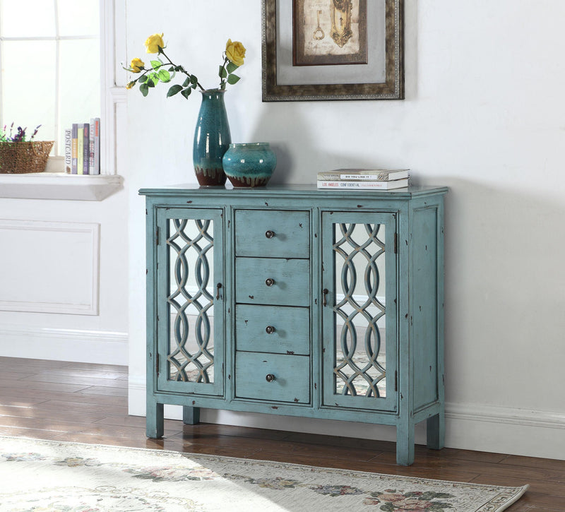 Rue 4-drawer Wood Trellis Accent Storage Cabinet