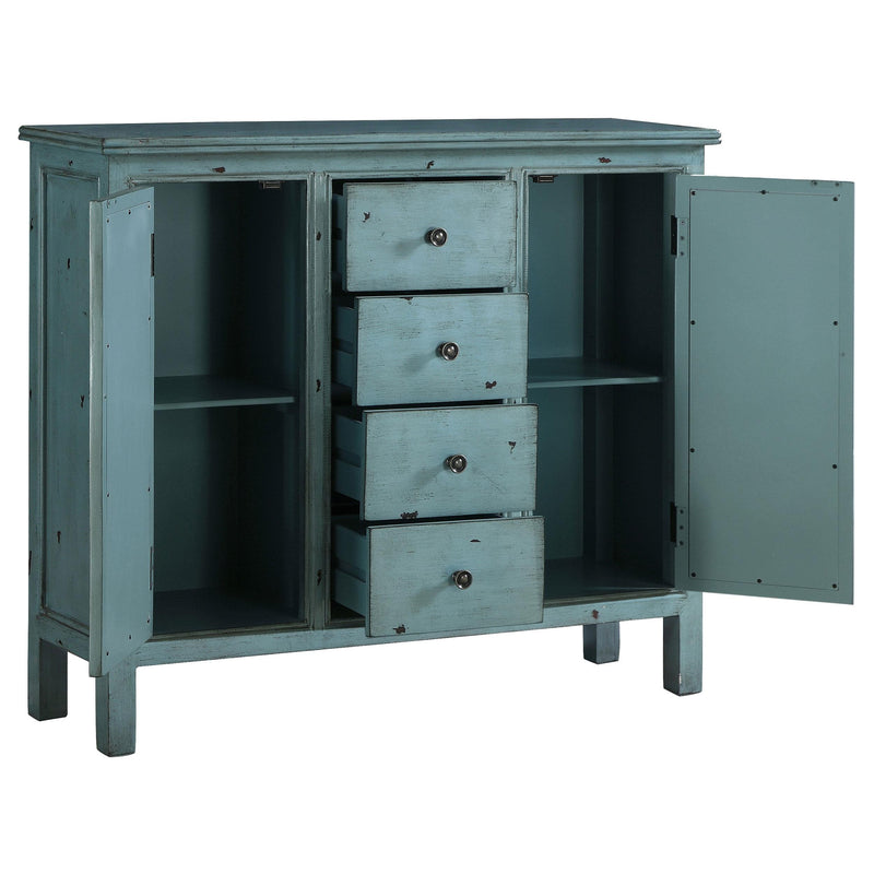 Rue 4-drawer Wood Trellis Accent Storage Cabinet