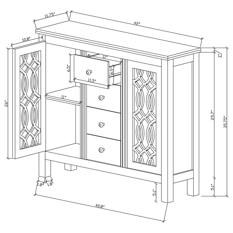 Rue 4-drawer Wood Trellis Accent Storage Cabinet