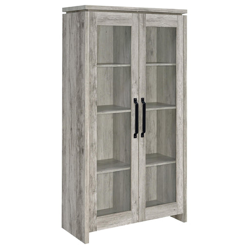 Alejo 2-door Engineered Wood Tall Cabinet Grey Driftwood - alternate view