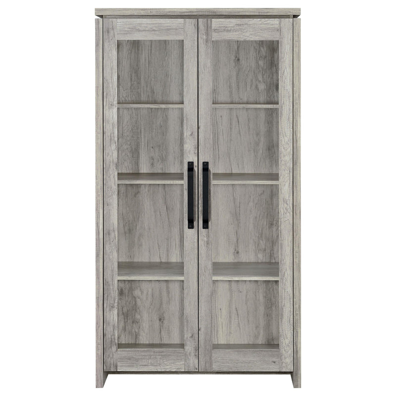 Alejo 2-door Engineered Wood Tall Cabinet Grey Driftwood - detail 4