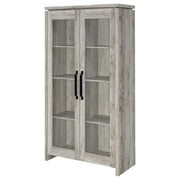Alejo 2-door Engineered Wood Tall Cabinet Grey Driftwood - detail 5