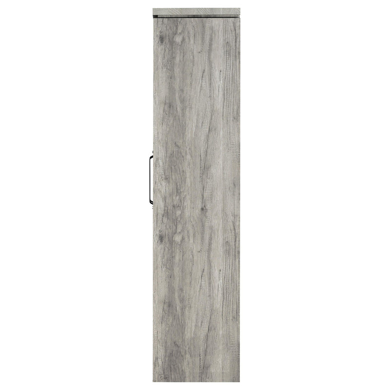 Alejo 2-door Engineered Wood Tall Cabinet Grey Driftwood - detail 6