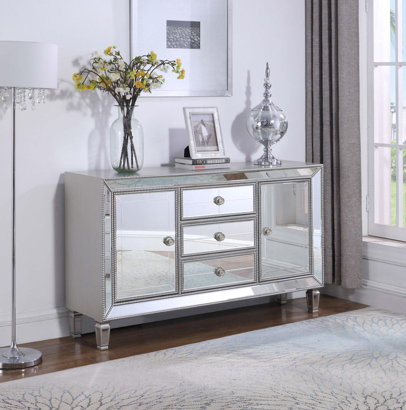 Leticia 3-drawer Mirrored Storage Accent Cabinet