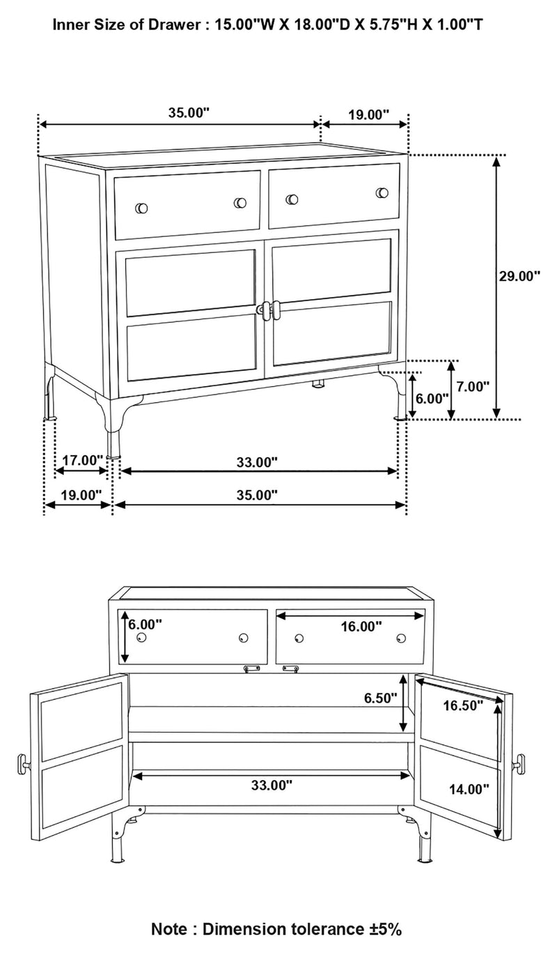 Sadler 2-drawer Metal Accent Storage Cabinet