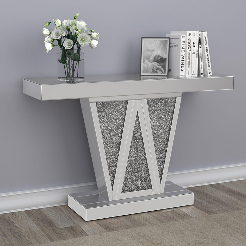 Crocus Rectangular Mirrored Entryway Console Table