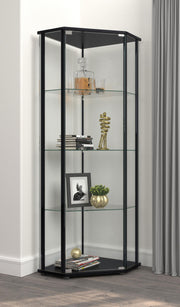 Zenobia 3-shelf Curio Cabinet Display Case Black