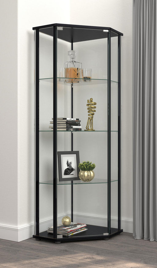 Zenobia 3-shelf Curio Cabinet Display Case Black