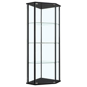 Zenobia 3-shelf Curio Cabinet Display Case Black - alternate view