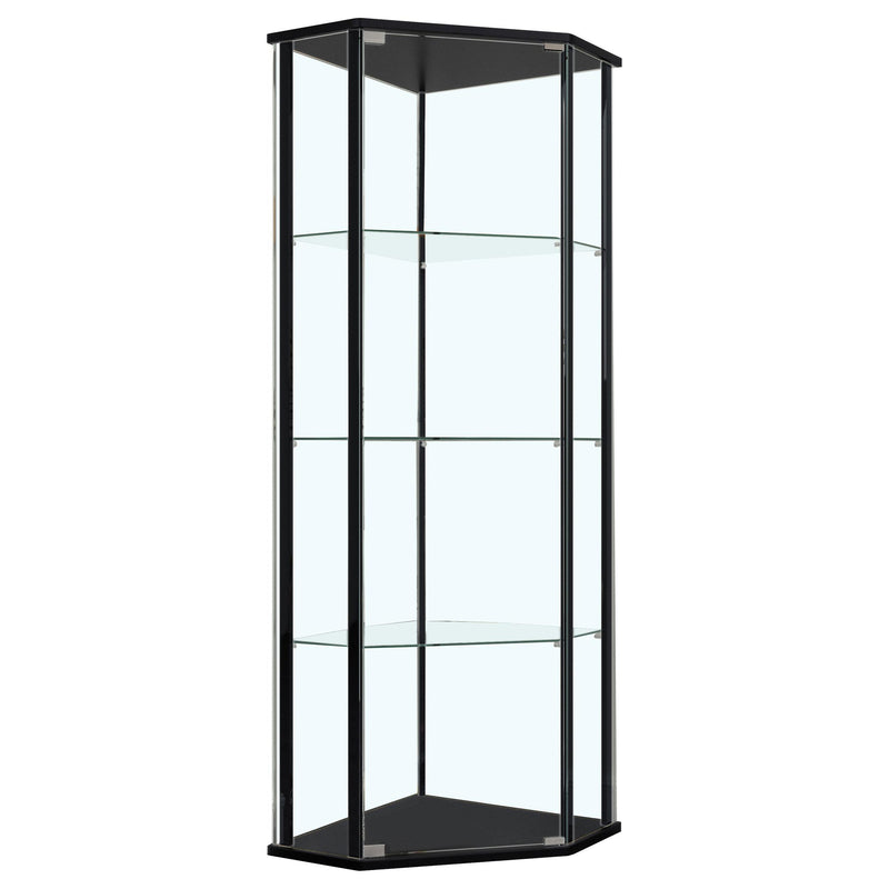 Zenobia 3-shelf Curio Cabinet Display Case Black - alternate view
