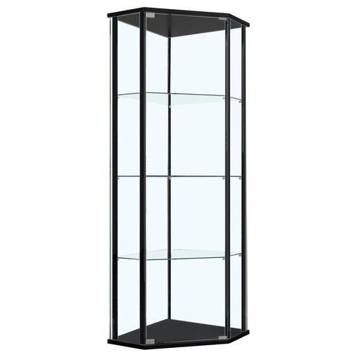 Zenobia 3-shelf Curio Cabinet Display Case Black - alternate view