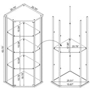 Zenobia 3-shelf Curio Cabinet Display Case Black - detail 4