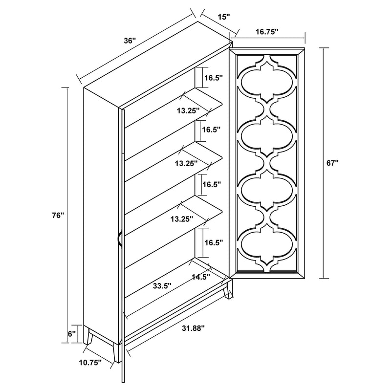 Mckellen 2-door Wood Trellis Tall Cabinet