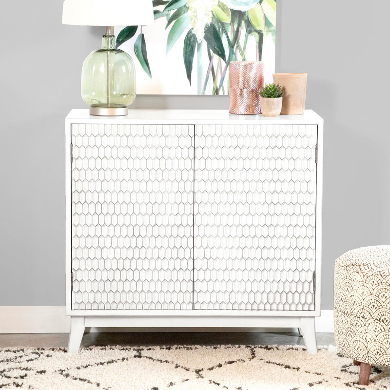 Gambon 2-door Wood Honeycomb Pattern Accent Cabinet