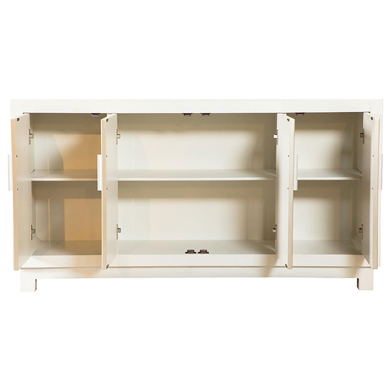 Voula 4-door Wood Accent Storage Cabinet White and