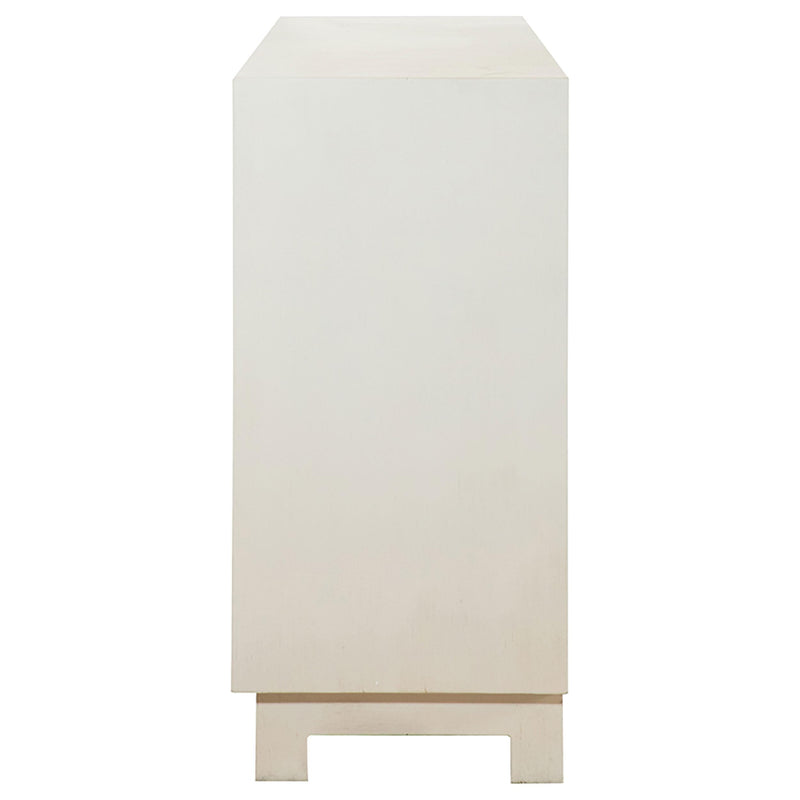 Voula 4-door Wood Accent Storage Cabinet White and