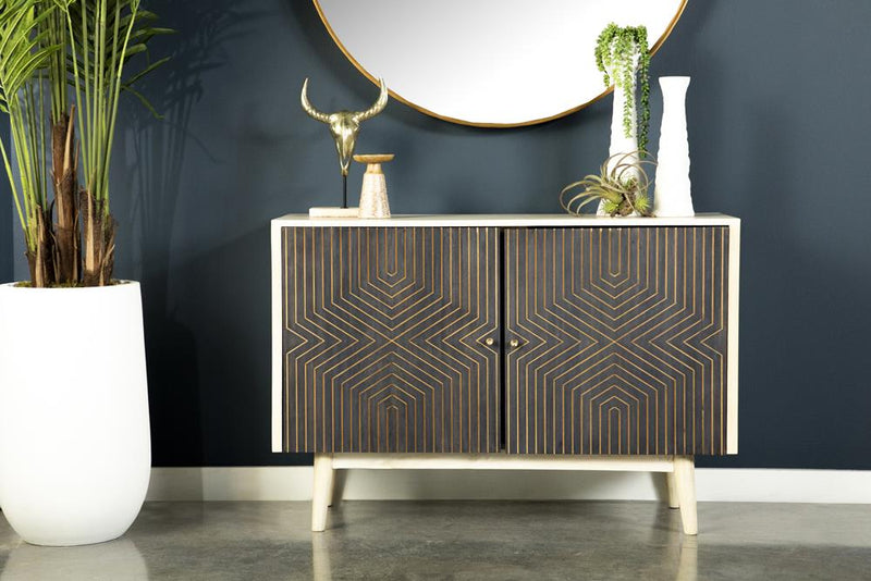 Ixora 2-door Wood Accent Cabinet White Washed and