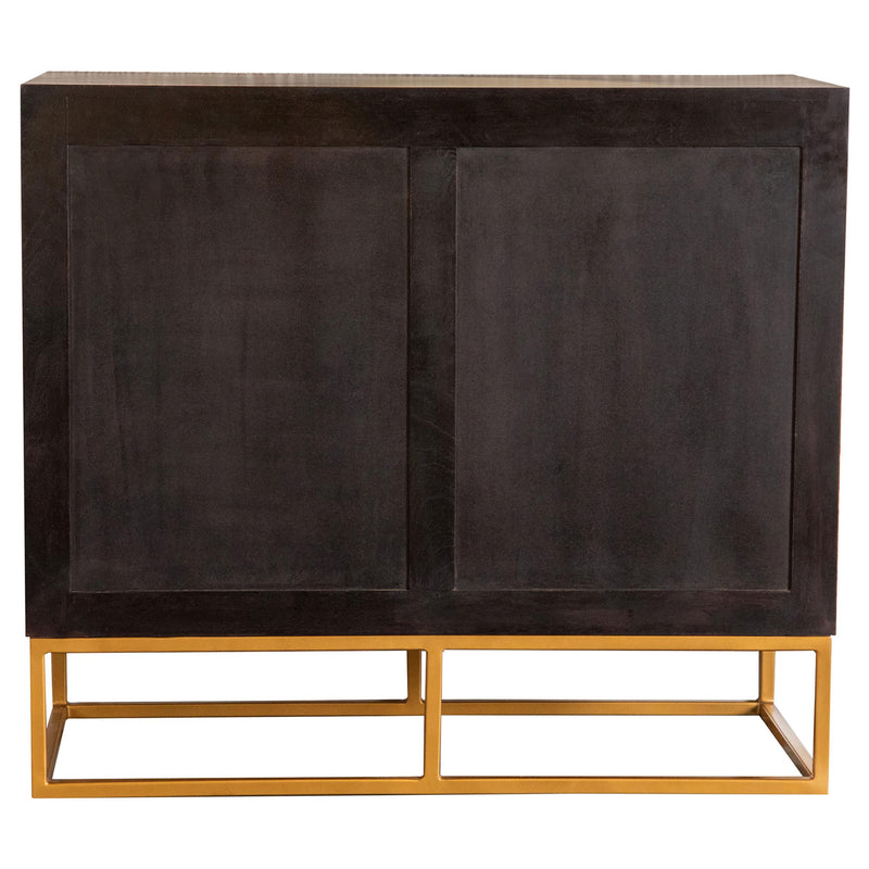 Zara 2-door 40-inch Wood Accent Storage Cabinet Black Walnut - detail 3