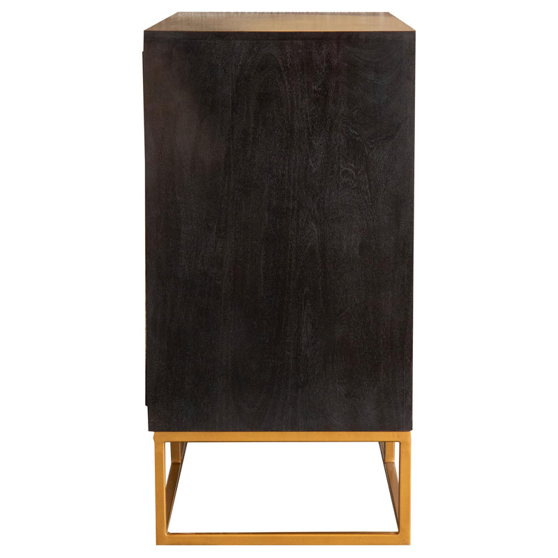 Zara 2-door 40-inch Wood Accent Storage Cabinet Black Walnut - detail 4