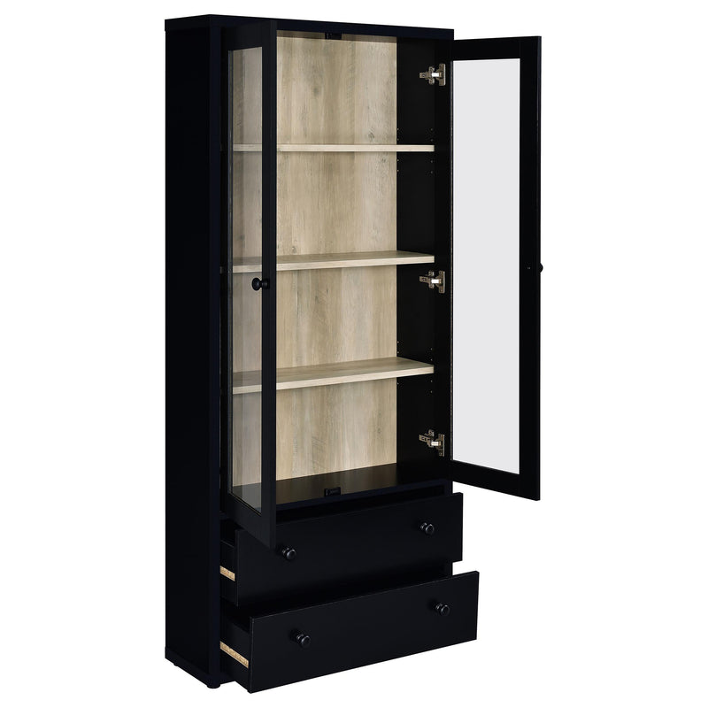 Hawthorne 4-shelf Glass Door Cabinet with Drawers