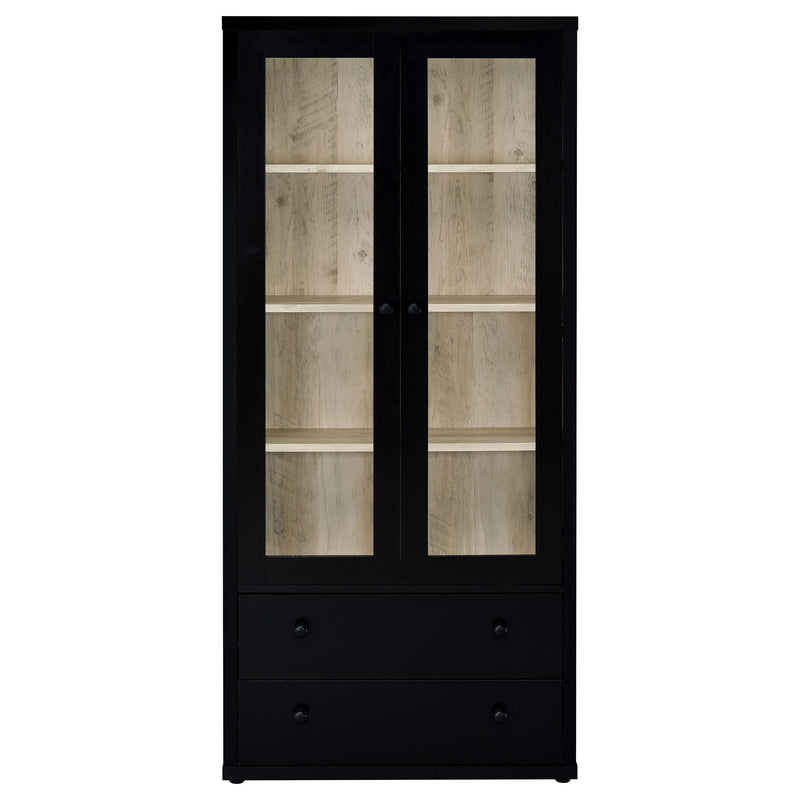 Hawthorne 4-shelf Glass Door Cabinet with Drawers