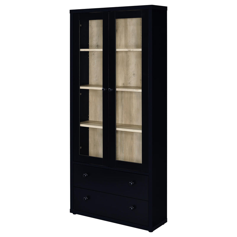 Hawthorne 4-shelf Glass Door Cabinet with Drawers