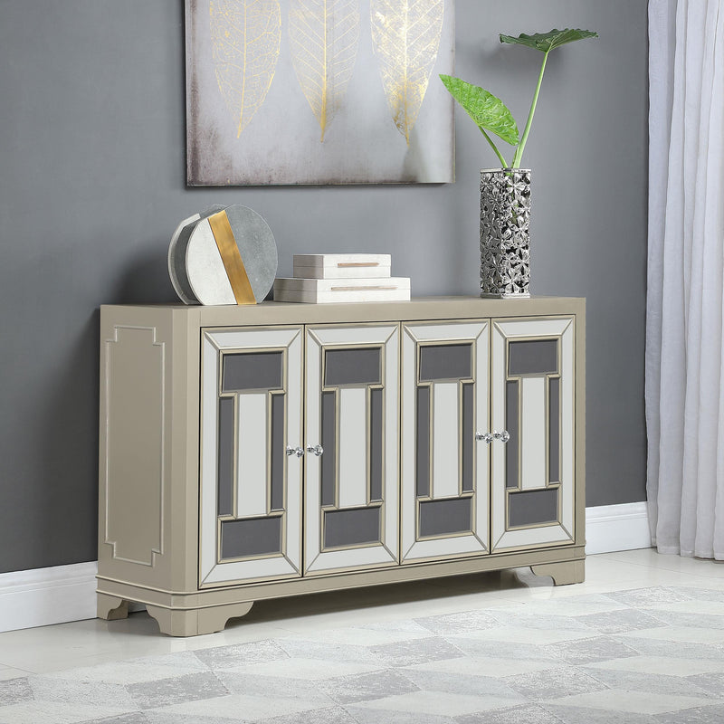 Toula 4-door Accent Cabinet Smoke and