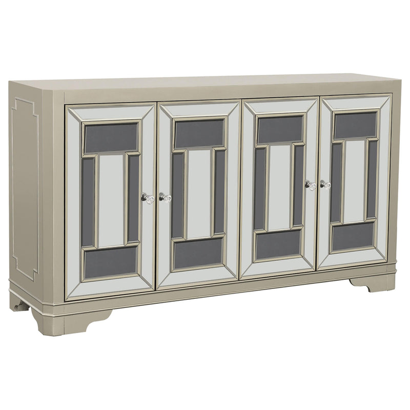 Toula 4-door Accent Cabinet Smoke and