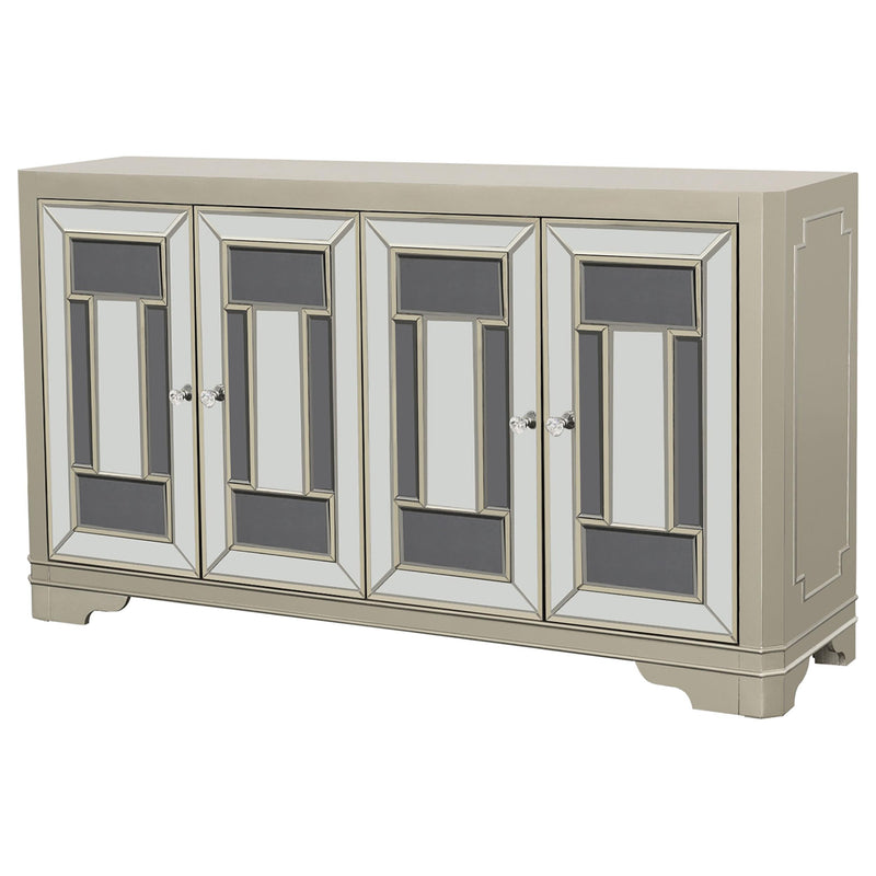 Toula 4-door Accent Cabinet Smoke and