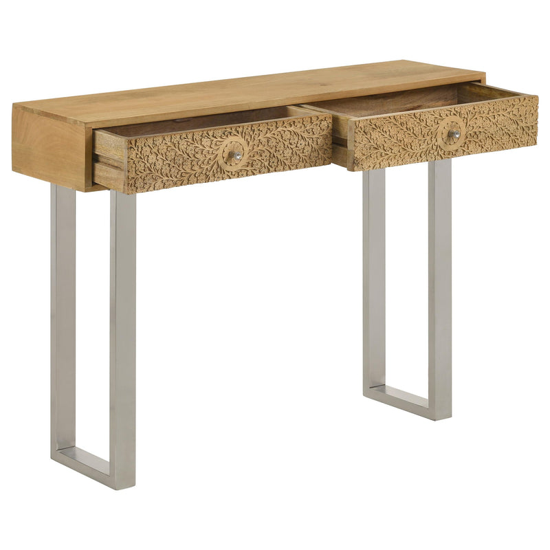 Draco 2-drawer Console Table Hand Carved Details