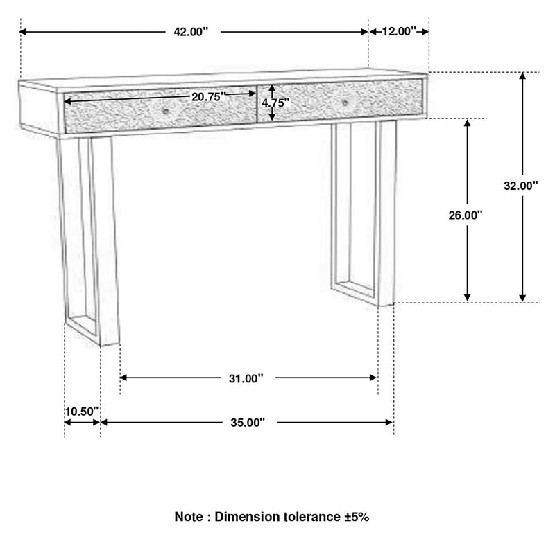 Draco 2-drawer Console Table Hand Carved Details