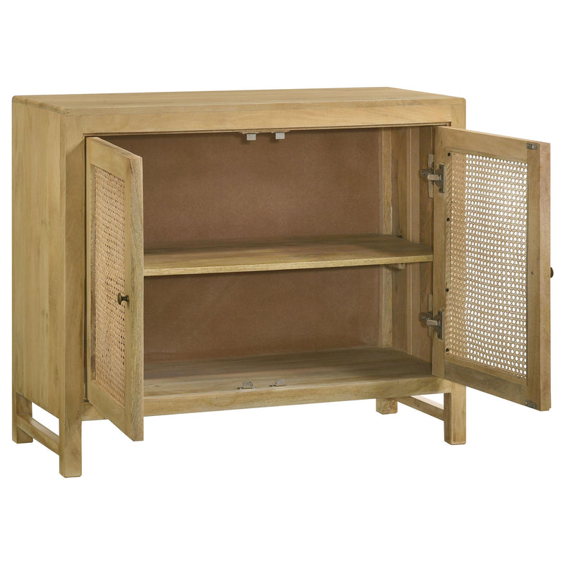 Zamora 2-door Wood Accent Cabinet with Woven Cane