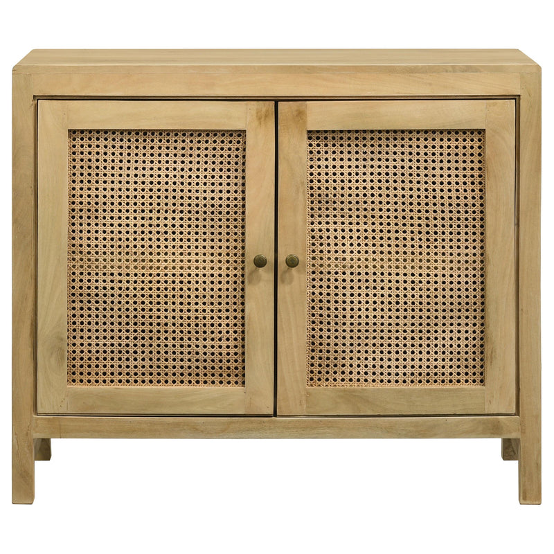 Zamora 2-door Wood Accent Cabinet with Woven Cane