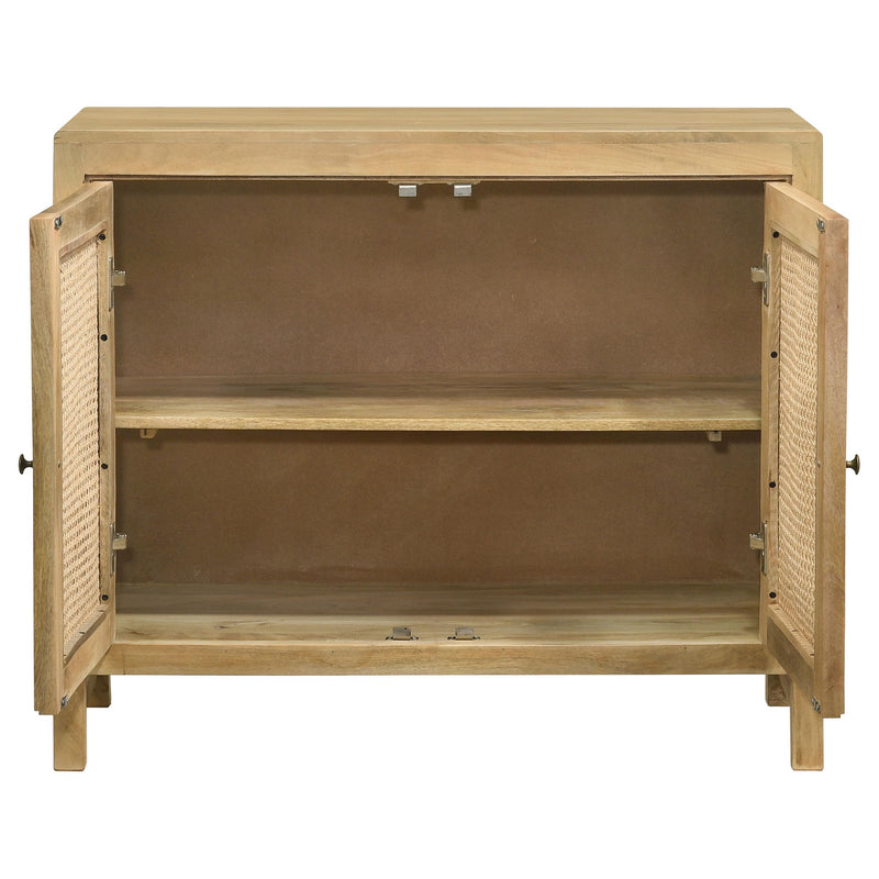 Zamora 2-door Wood Accent Cabinet with Woven Cane