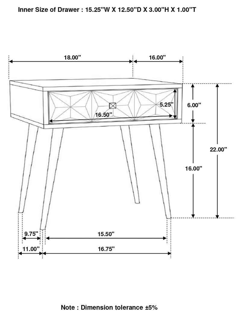 Ezra 1-drawer Rectangular Accent Side Table Coffee
