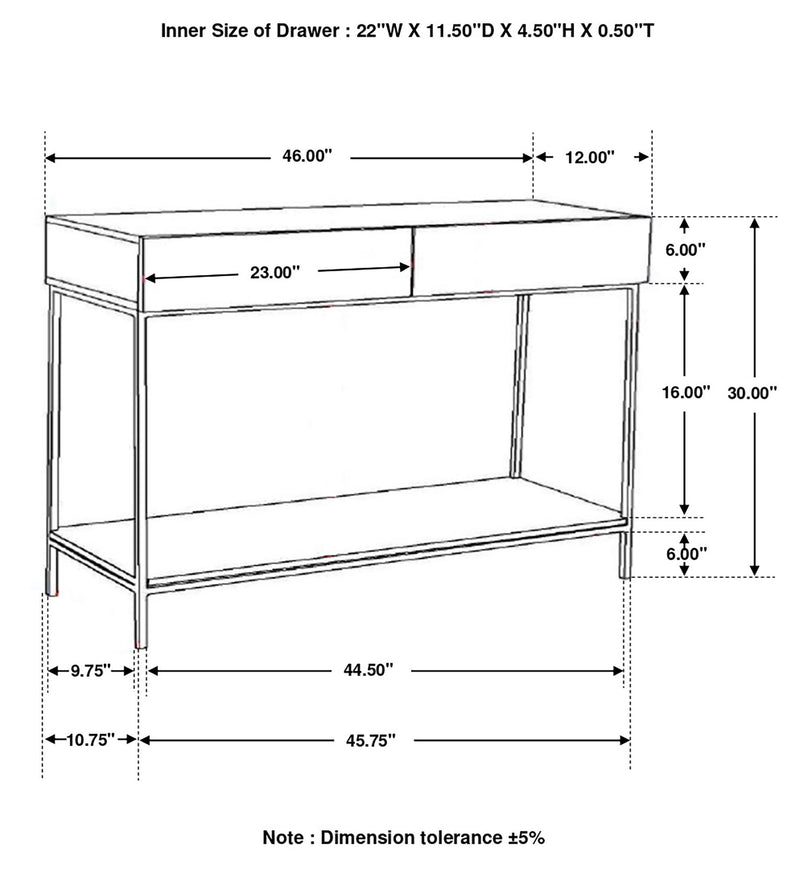Rubeus 2-drawer Wood Entryway Console Table
