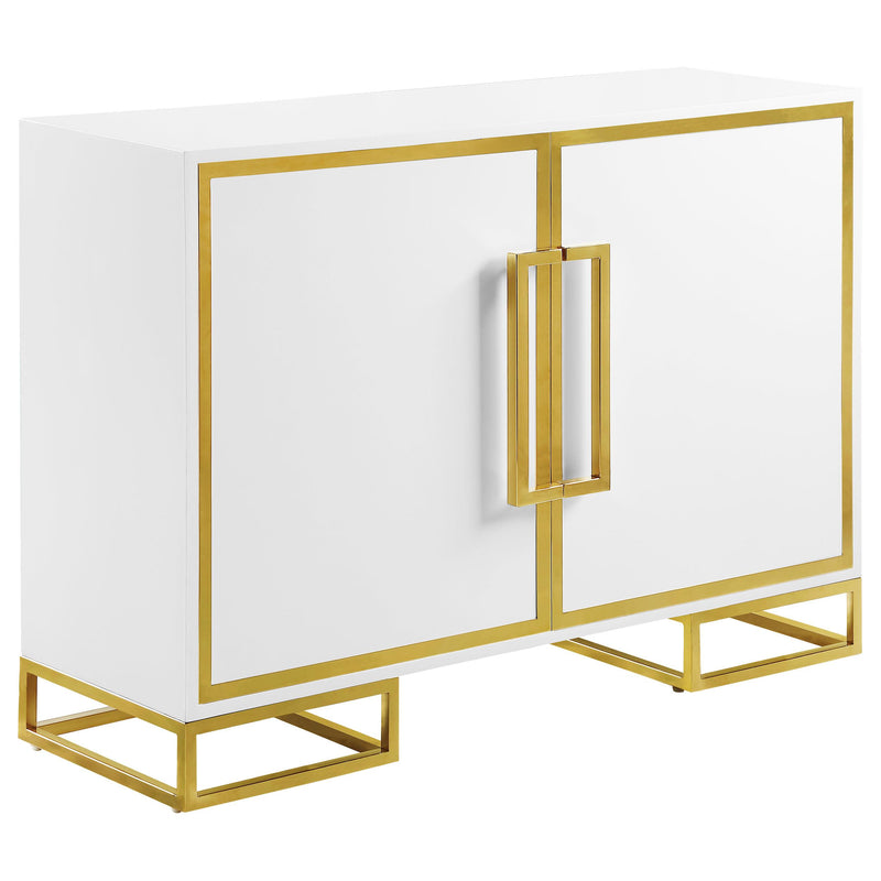 Elsa 2-door Wood Storage Accent Cabinet White and
