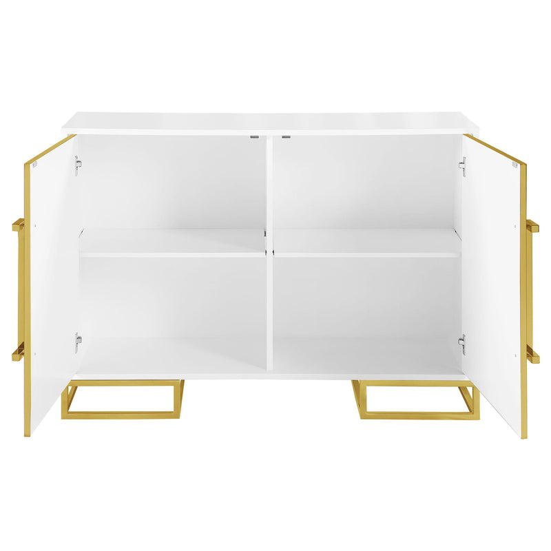 Elsa 2-door Wood Storage Accent Cabinet White and