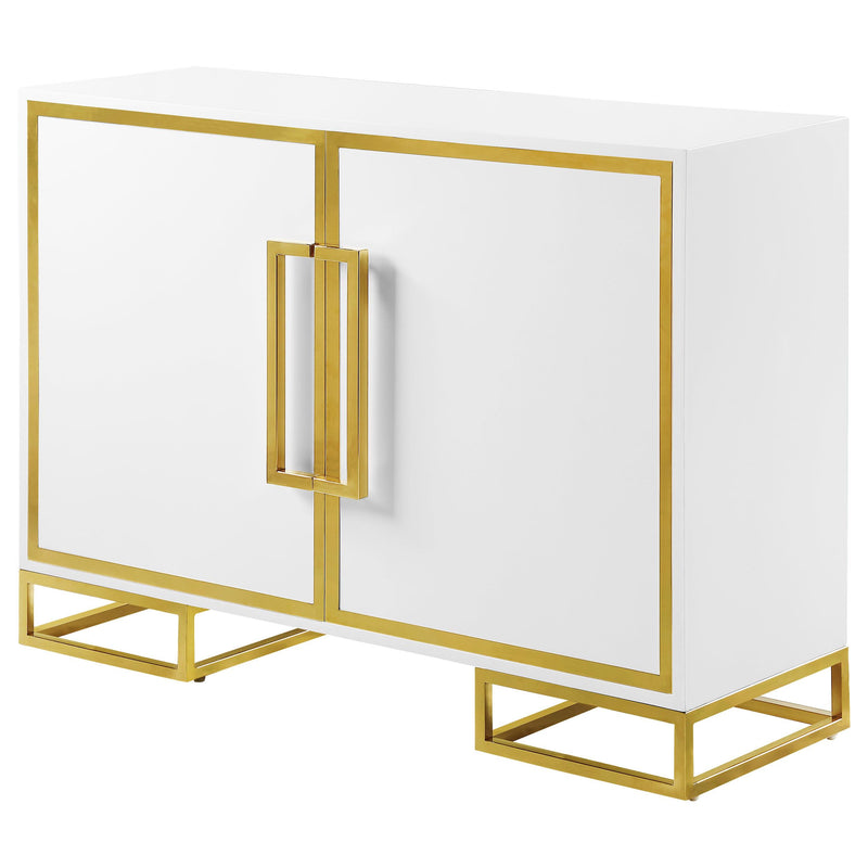 Elsa 2-door Wood Storage Accent Cabinet White and