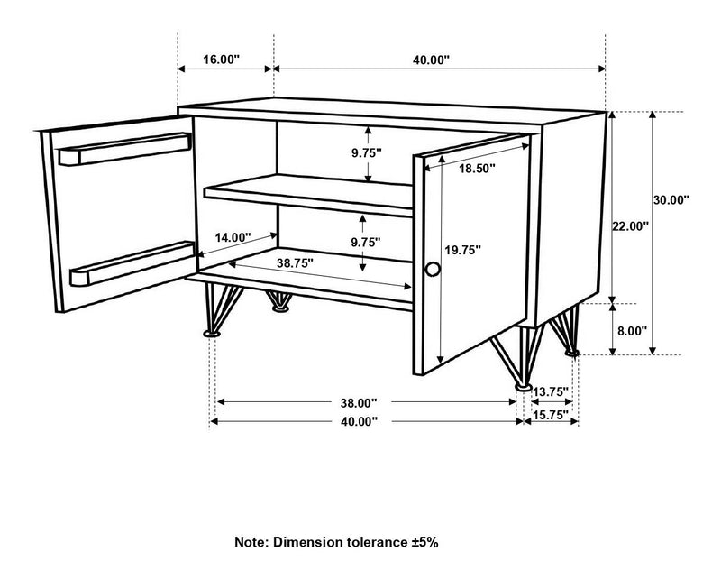Macon 2-door Sheesham Wood Storage Accent Cabinet