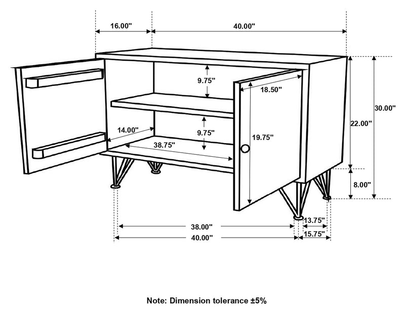 Eileen 2-door Wood Storage Accent Cabinet