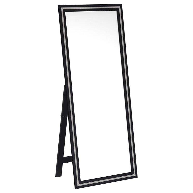 Windrose 28 x 67 Inch Tempered LED Standing Mirror Black - detail 3