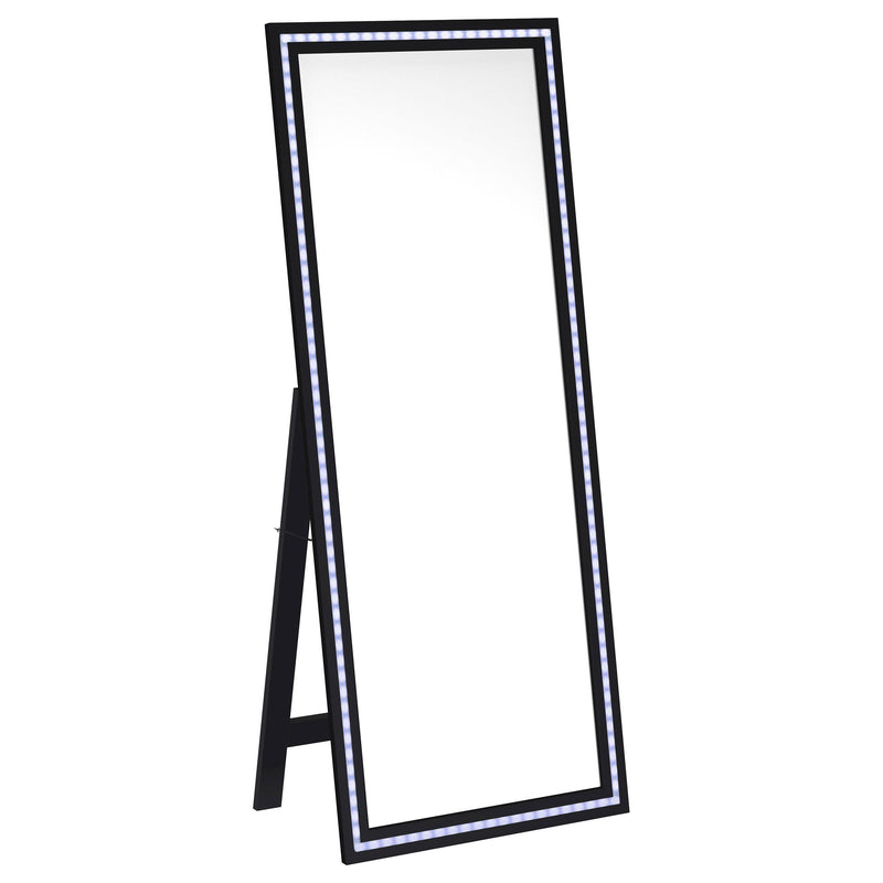 Windrose 28 x 67 Inch Tempered LED Standing Mirror Black - detail 4