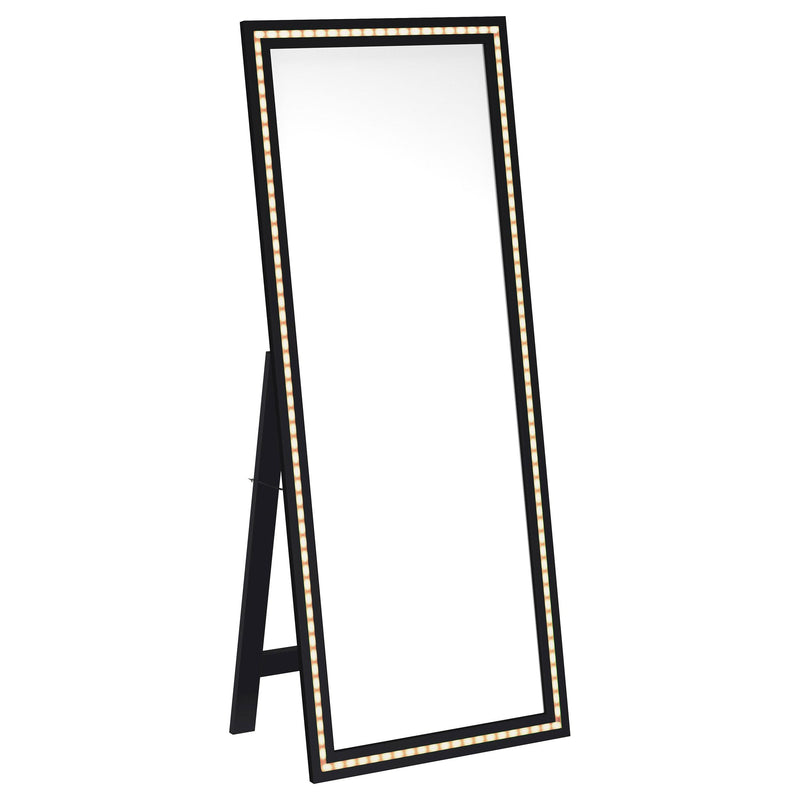 Windrose 28 x 67 Inch Tempered LED Standing Mirror Black - detail 5