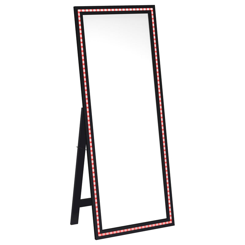 Windrose 28 x 67 Inch Tempered LED Standing Mirror Black - detail 6